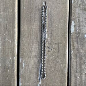 Vintage Silver Tone Rhinestone Tennis Necklace